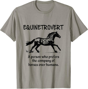 Equinetrovert Funny Horse For Horse Lover T-Shirt - T-Shirt | Sand