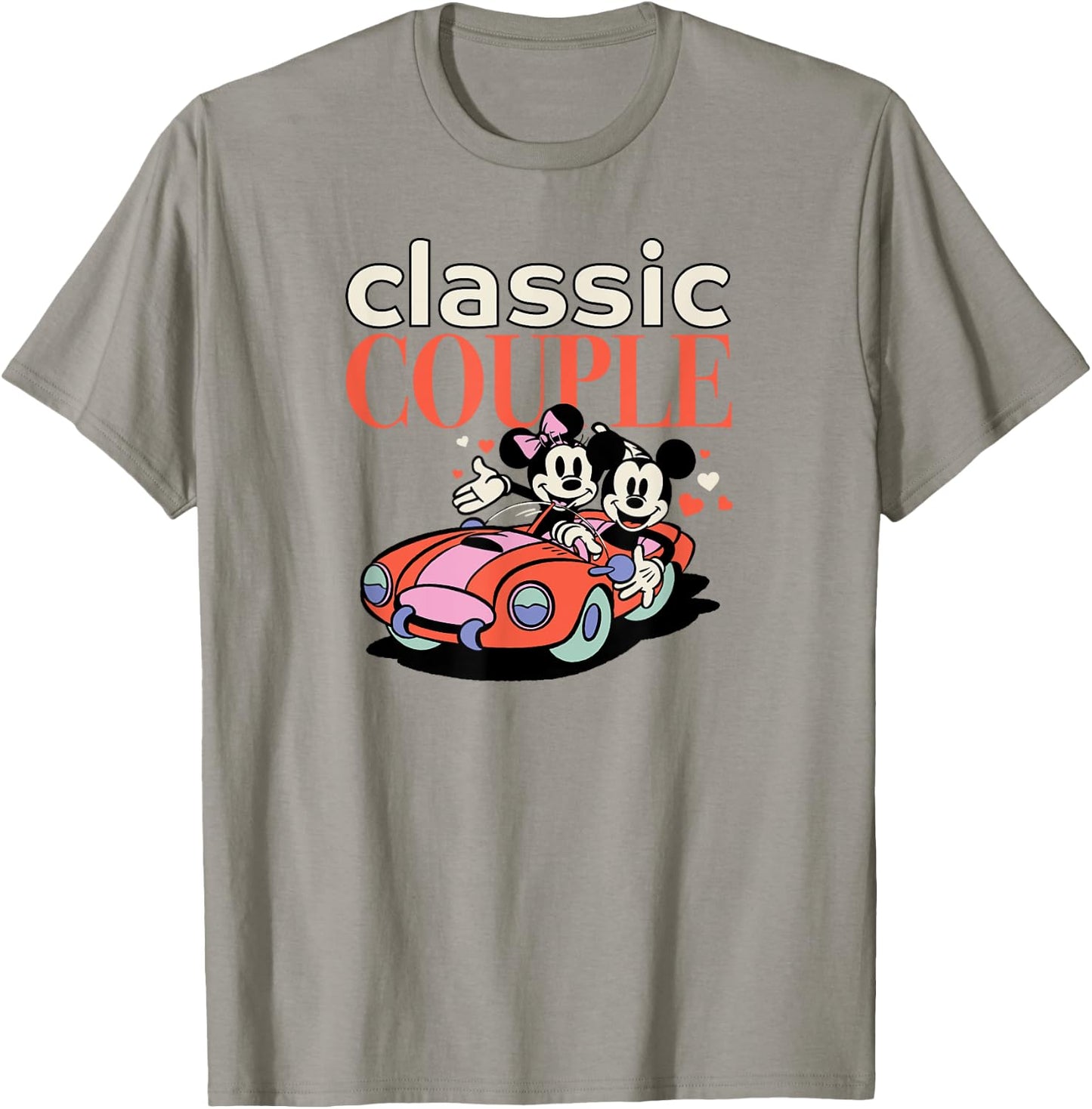 Amazon Essentials Mickey and Minnie Valentine's Day Classic Couple T-Shirt - T-Shirt | Sand