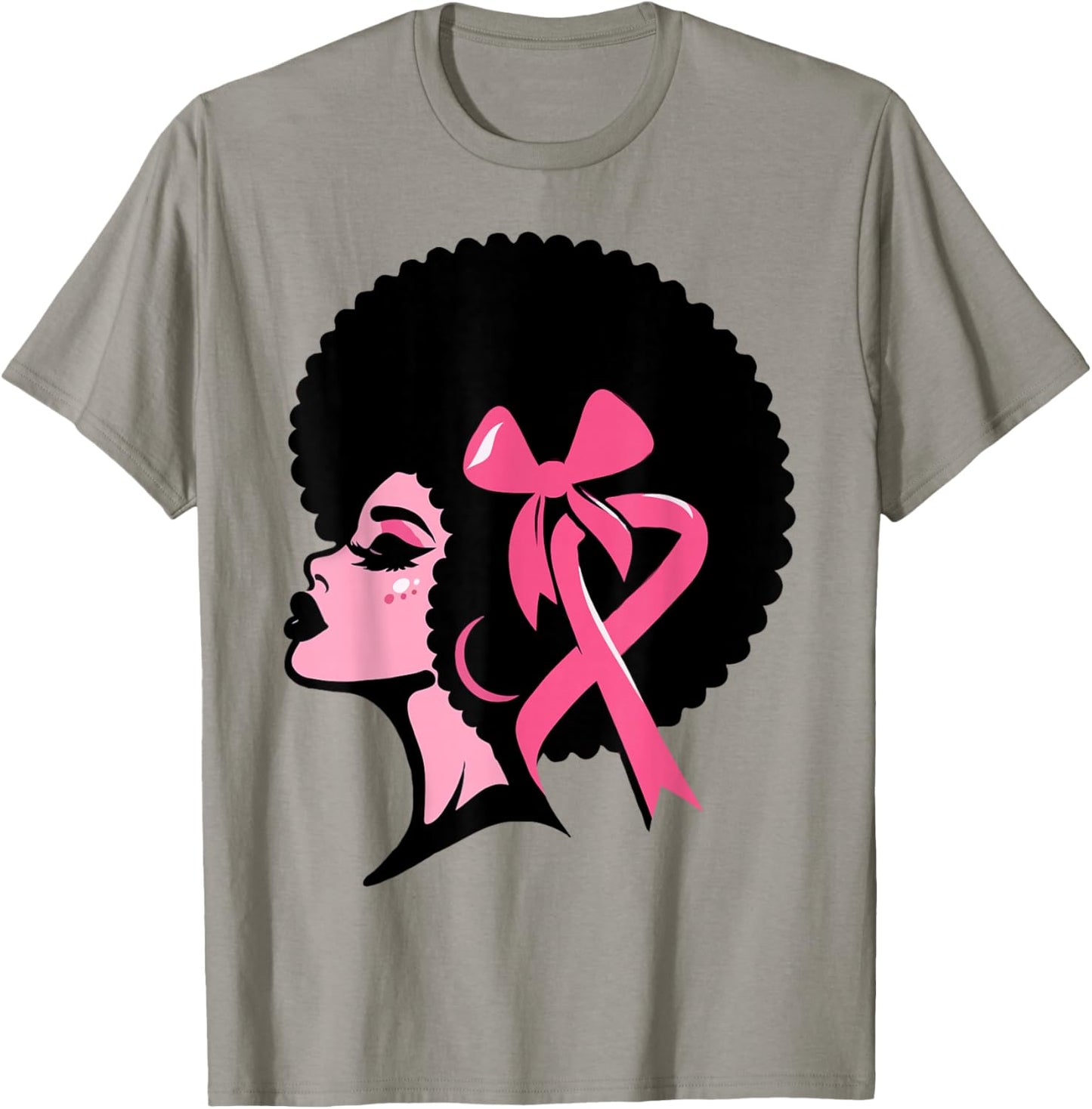 Breast Cancer Black African American Women Support Pink T-Shirt - T-Shirt | Sand