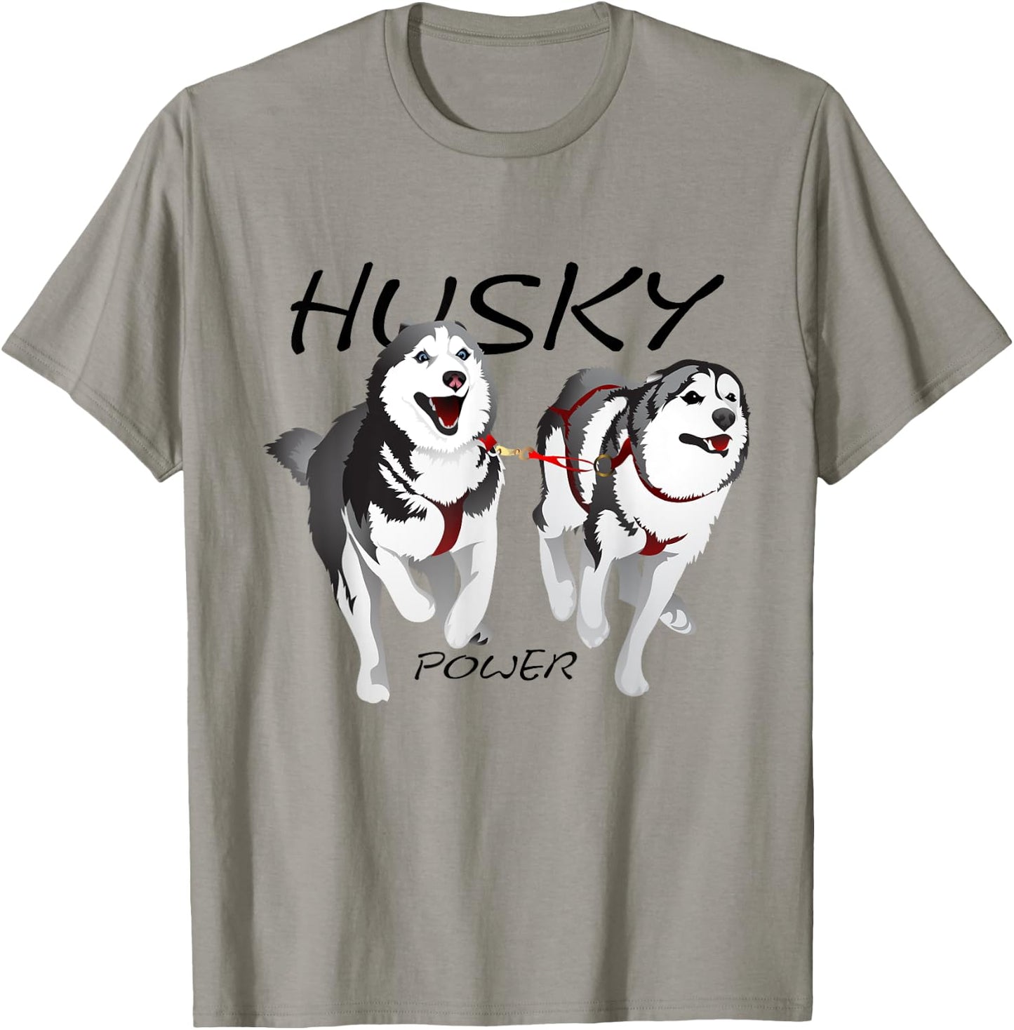 Husky Power Awesome Cute Husky Dog Men Women Girls Kids T-Shirt - T-Shirt | Sand