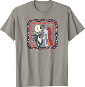 Amazon Essentials Nightmare Before Christmas Jack and Sally Valentine's Day T-Shirt - T-Shirt | Sand
