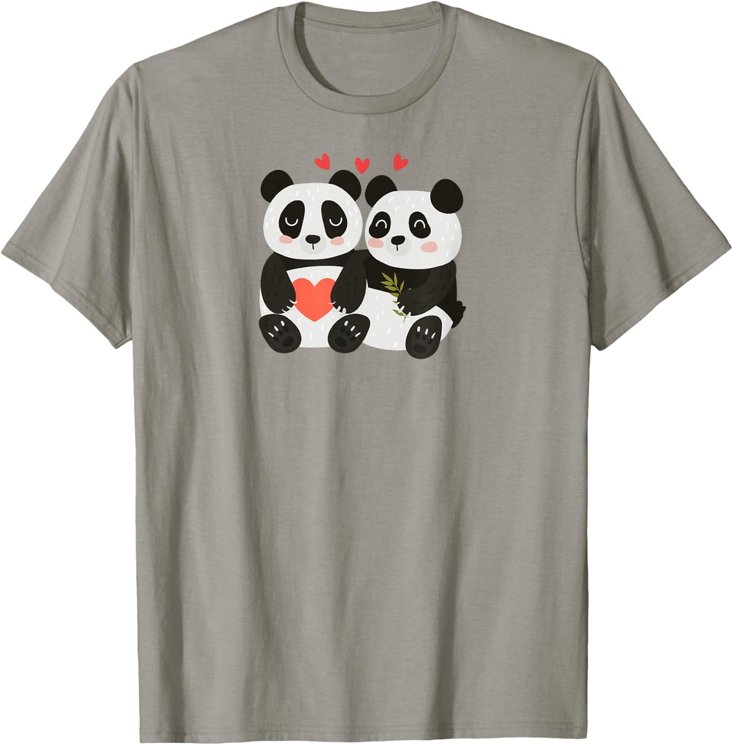 Panda Couples Gift Wedding Anniversary Valentine's Day Him Her T-Shirt - T-Shirt | Sand