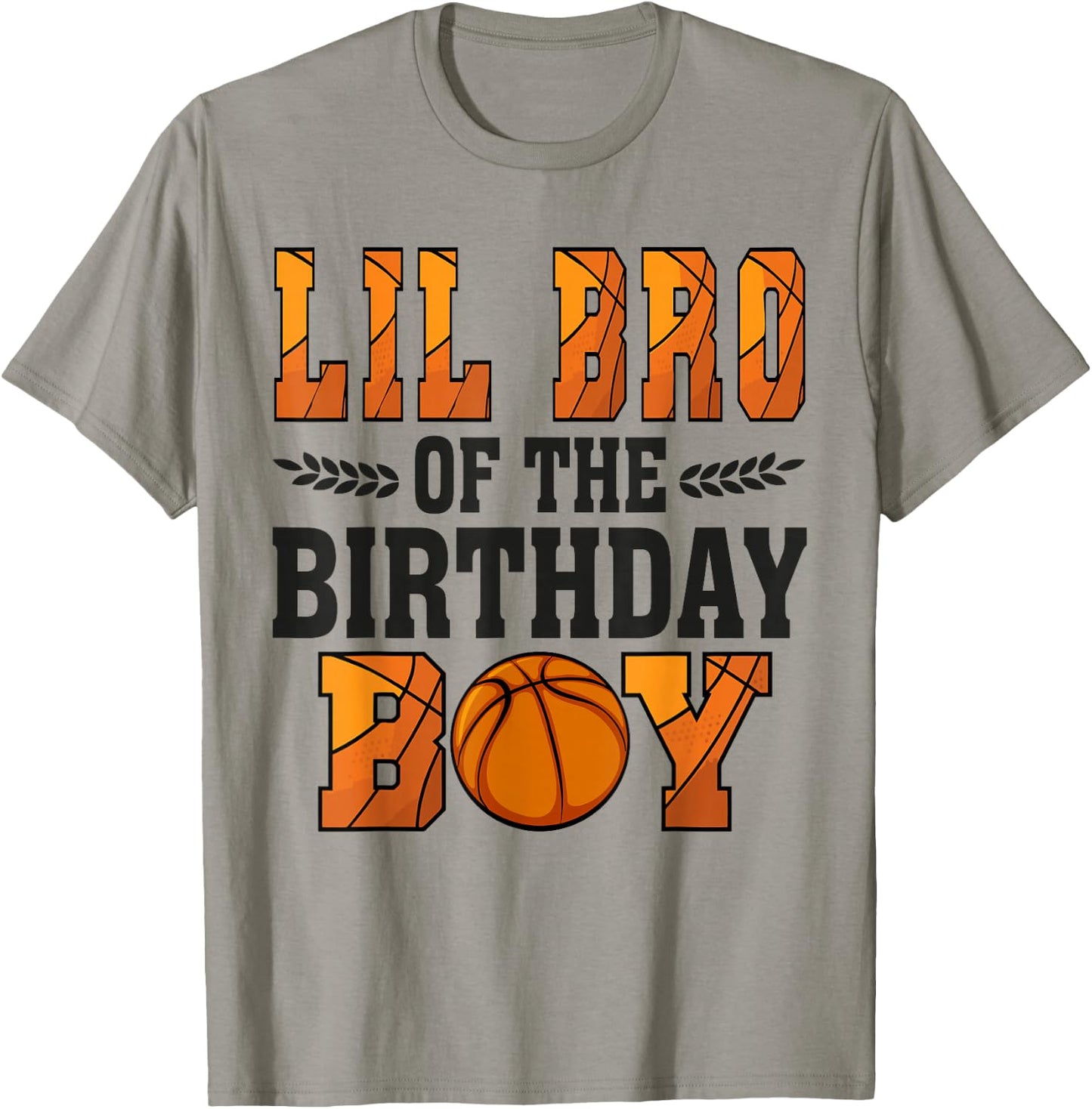 Lil Bro Of The Birthday Boy Basketball Brother 1st Bday T-Shirt - T-Shirt | Sand