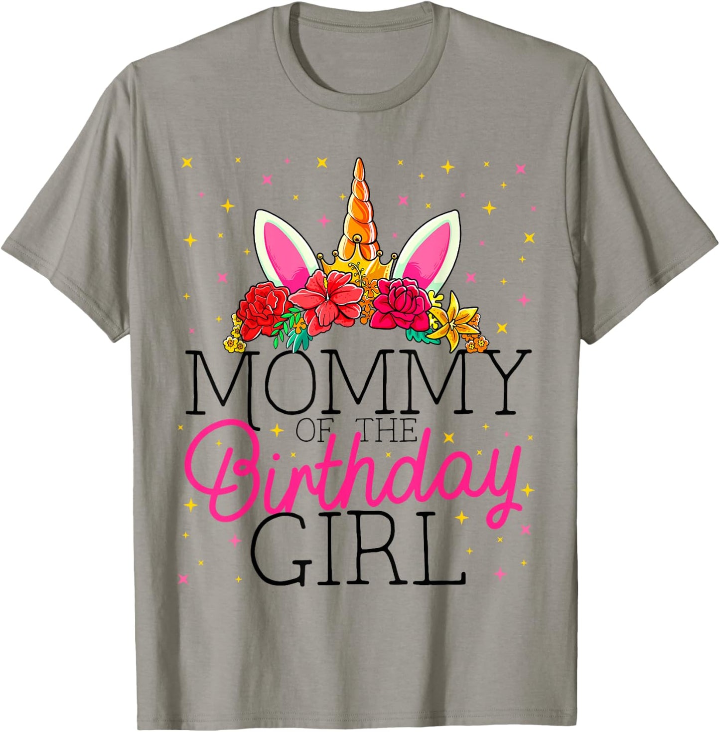 Mommy of the Birthday Girl Mother Unicorn Birthday T-Shirt - T-Shirt | Sand