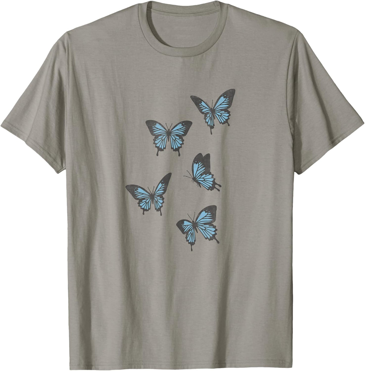 Fifth Sun Blue Butterflies Portraits T-Shirt - T-Shirt | Sand