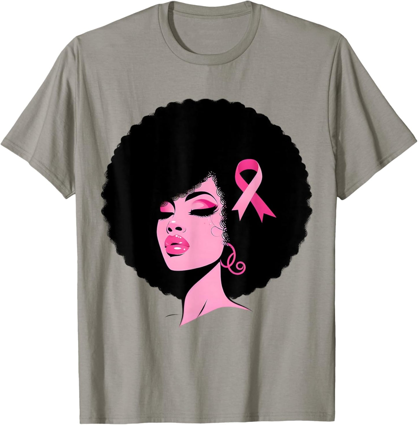 Breast Cancer Black African American Women Support Pink T-Shirt - T-Shirt | Sand