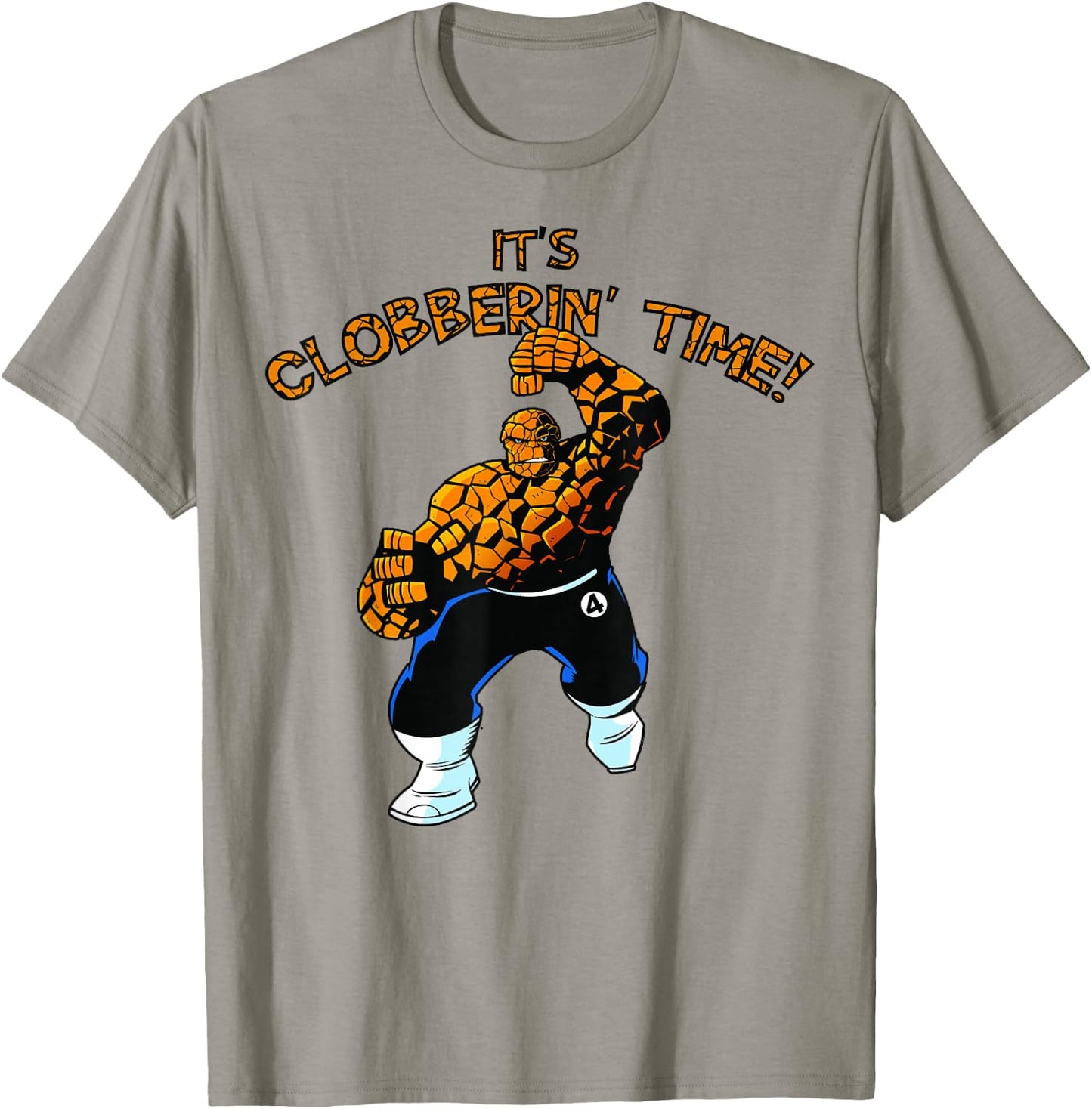 Marvel Fantastic Four The Thing Clobberin' Time Action Shot T-Shirt - T-Shirt | Sand