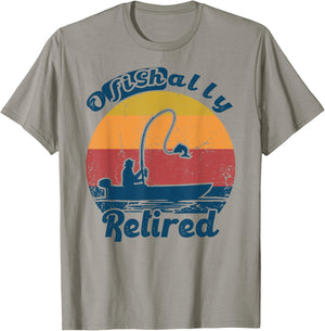Ofishally Retired 2022 Vintage Funny Retirement Fishing T-Shirt - T-Shirt | Sand