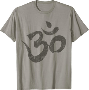 Vintage Om Meditation Spiritual Indian Yoga Symbol Om T-Shirt - T-Shirt | Sand