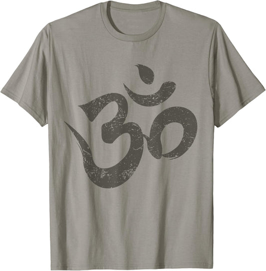 Vintage Om Meditation Spiritual Indian Yoga Symbol Om T-Shirt - T-Shirt | Sand