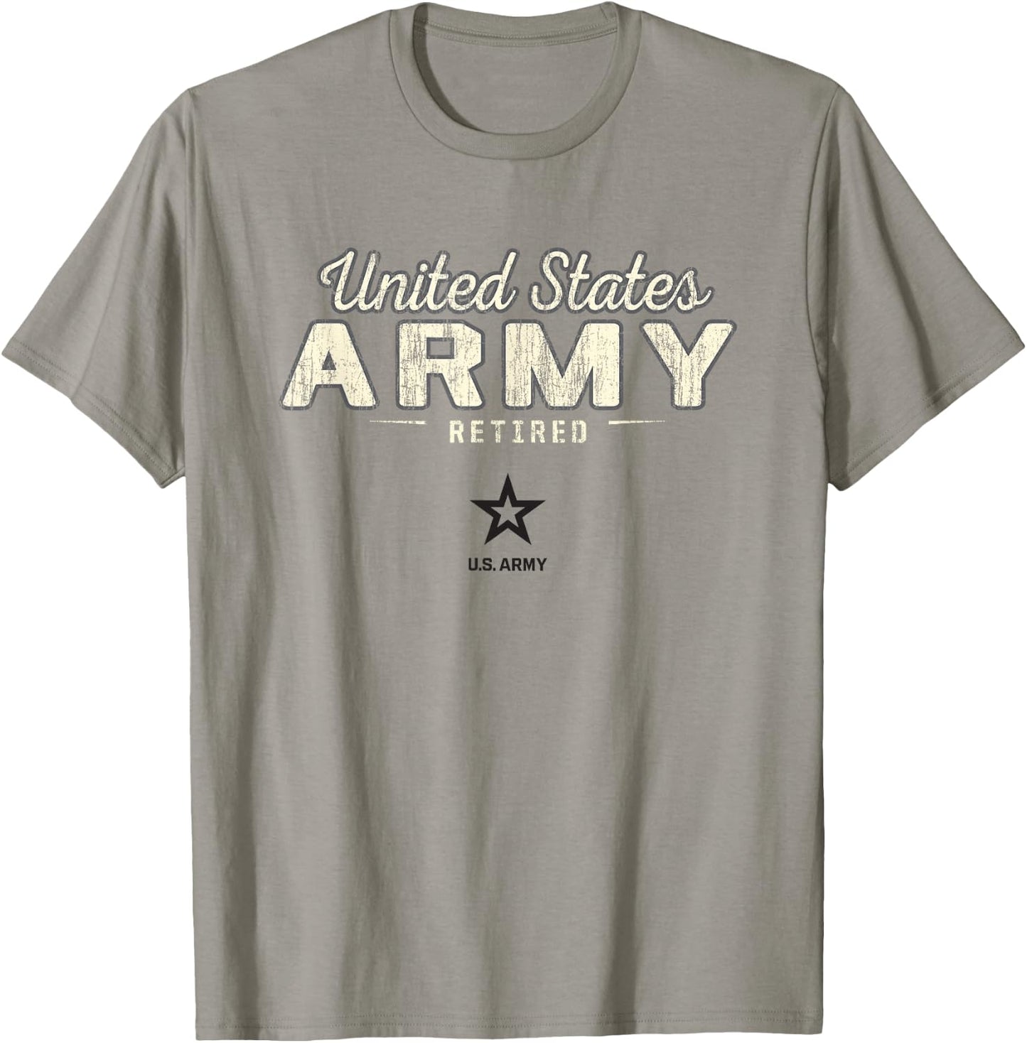 United States Army Military Retired Vintage Gray T-Shirt - T-Shirt | Sand
