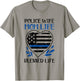 Blue Thin Line Police Wife Mom Life Blessed Policewoman T-Shirt - T-Shirt | Sand