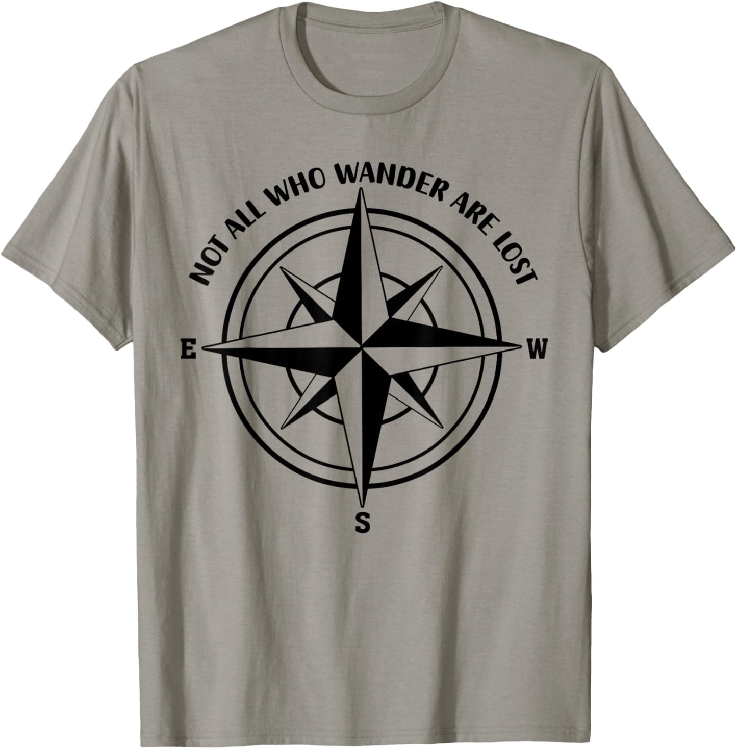Not All Who Wander Are Lost Awesome Compass Summer Adventure T-Shirt - T-Shirt | Sand