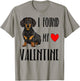 I Found My Valentine Day Black Dachshund Dog Lover Gift Men Women Kids T-Shirt - T-Shirt | Sand