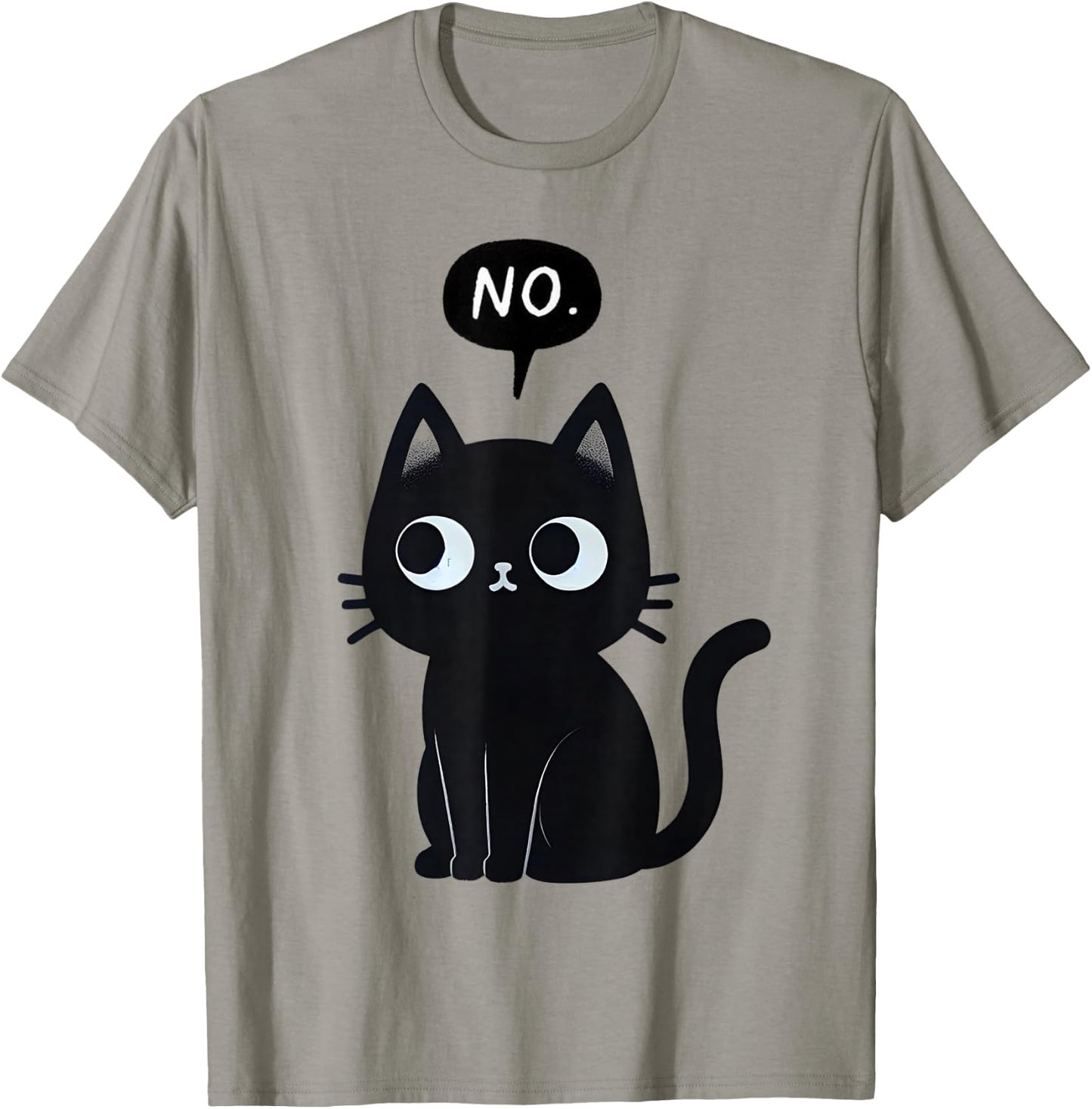 Cat Says No Funny Black Cat T-Shirt - T-Shirt | Sand