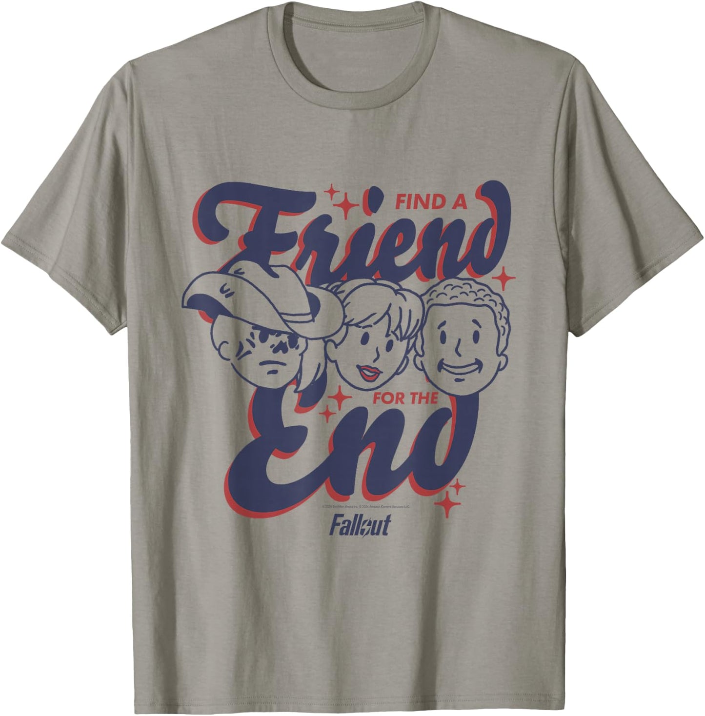 Fallout TV Series Friend for The End Three Character Faces T-Shirt - T-Shirt | Sand