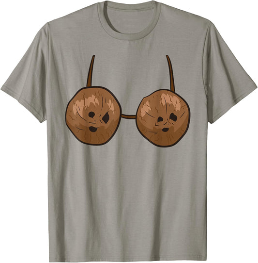 Funny Coconut Summer Coconuts Bra Funny Halloween Costume Women T-Shirt - T-Shirt | Sand