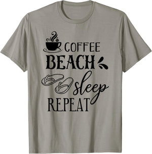 Coffee Beach Sleep Repeat Summer T-Shirt - T-Shirt | Sand