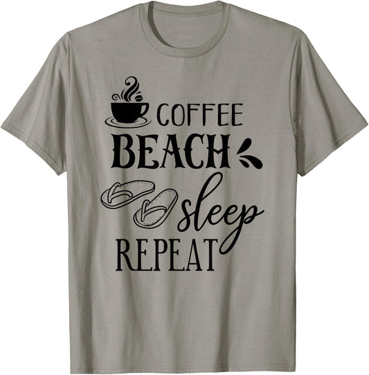 Coffee Beach Sleep Repeat Summer T-Shirt - T-Shirt | Sand