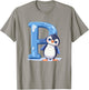 Penguin Lover Gift with Letter P Design; Animal Alphabet T-Shirt - T-Shirt | Sand