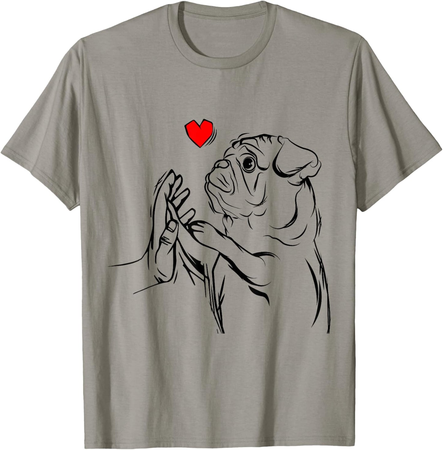Pug Love Dog Holder Woman Gift T-Shirt - T-Shirt | Sand