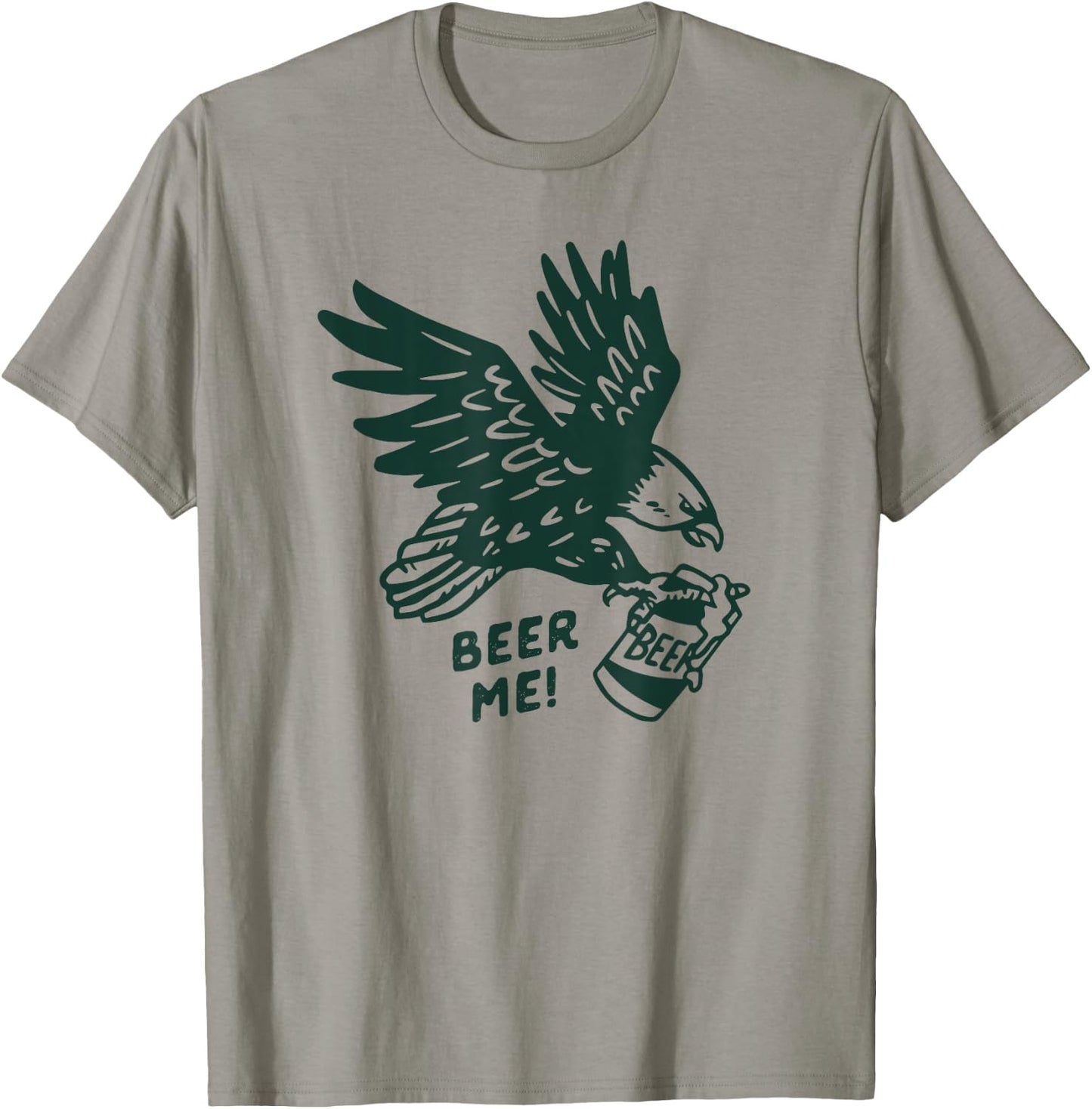 Patriotic USA Beer Drinking Eagle Shirt. Patriotism Beer Women Men T-Shirt - T-Shirt | Sand