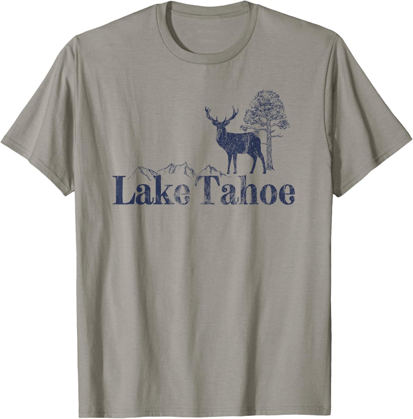 Lake Tahoe Shirt Vintage Retro Style Mountain Camping Hiking T-Shirt - T-Shirt | Sand
