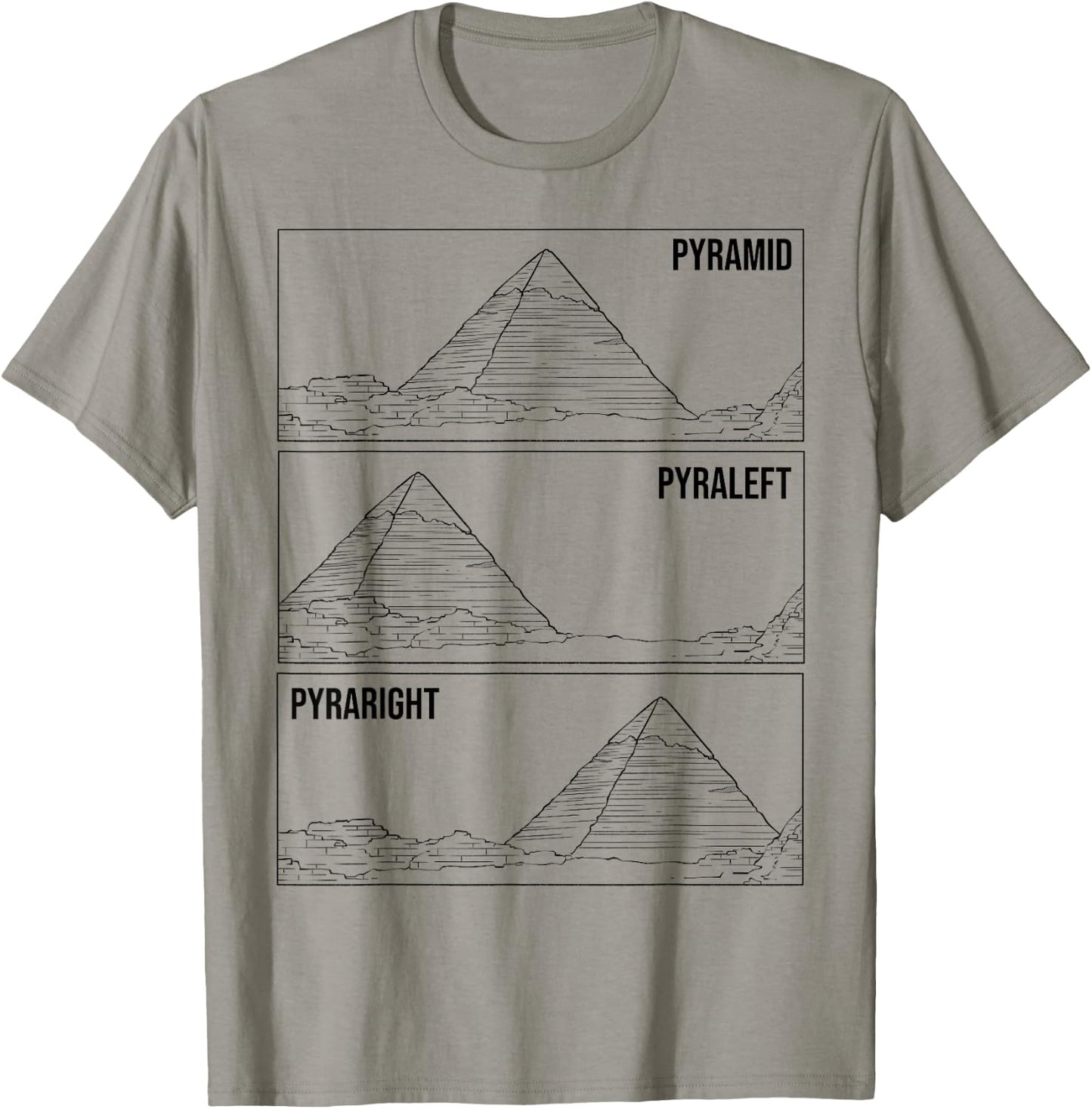 Pyramid Meme Funny Ancient Egypt Pyramids Egyptian Gift T-Shirt - T-Shirt | Sand
