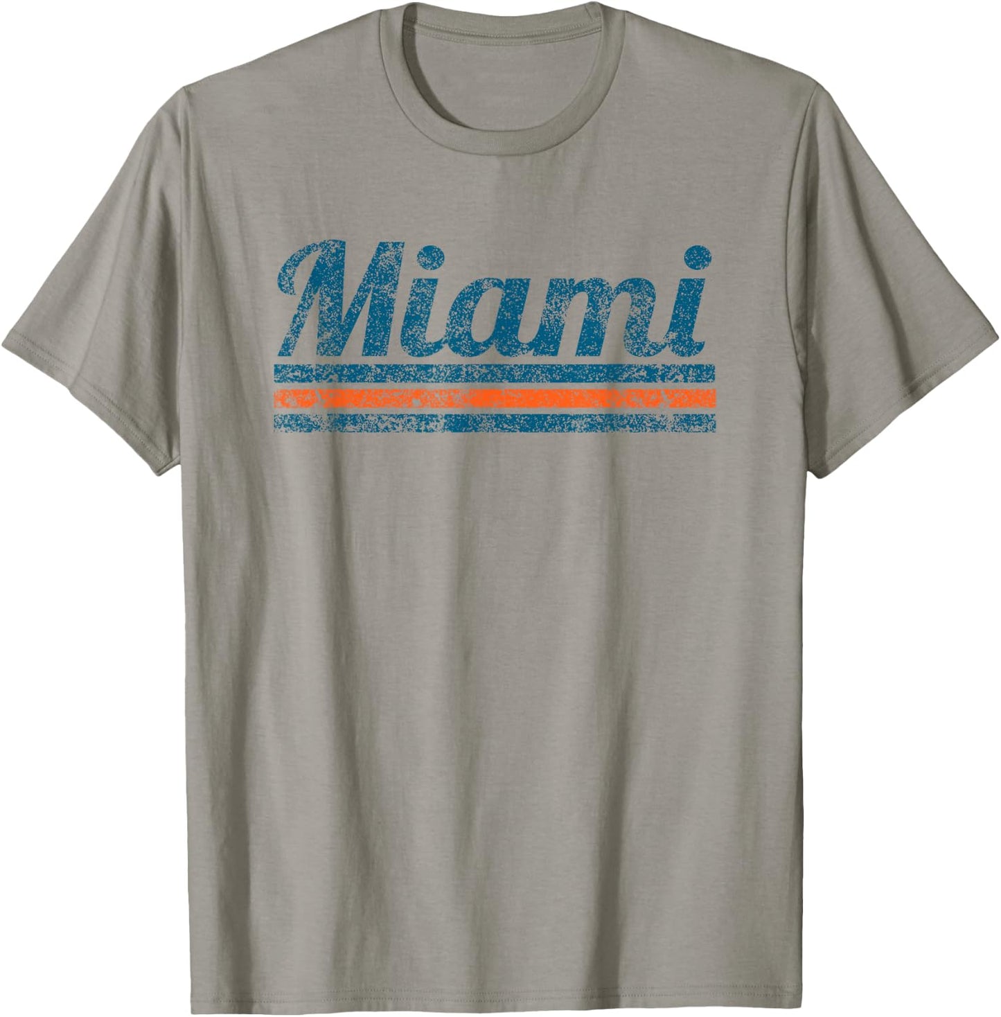 Miami Florida Retro Vintage Weathered Stripe Throwback T-Shirt - T-Shirt | Sand