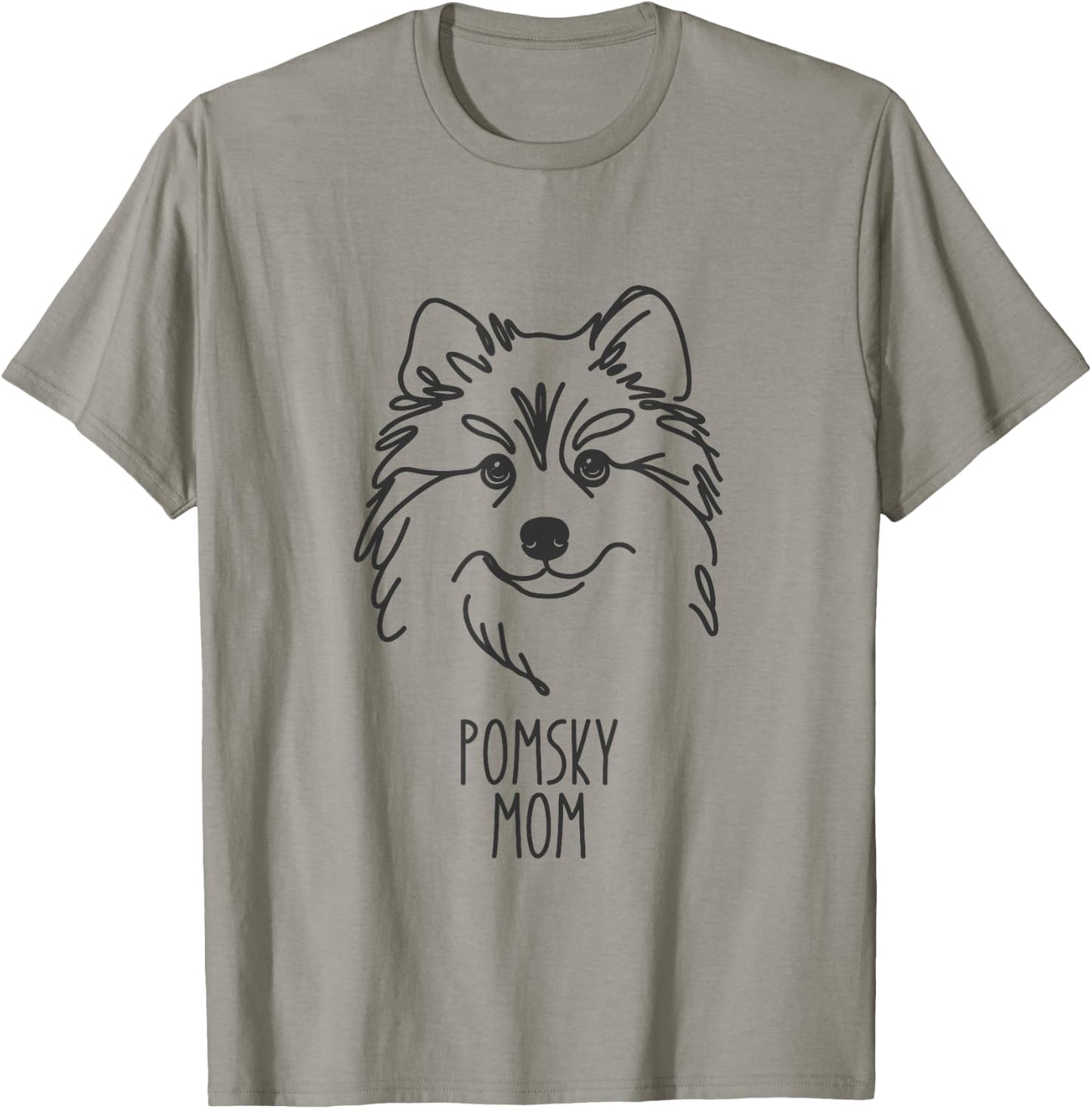 Line Art Best Dog Mom Women - Pomsky T-Shirt - T-Shirt | Sand