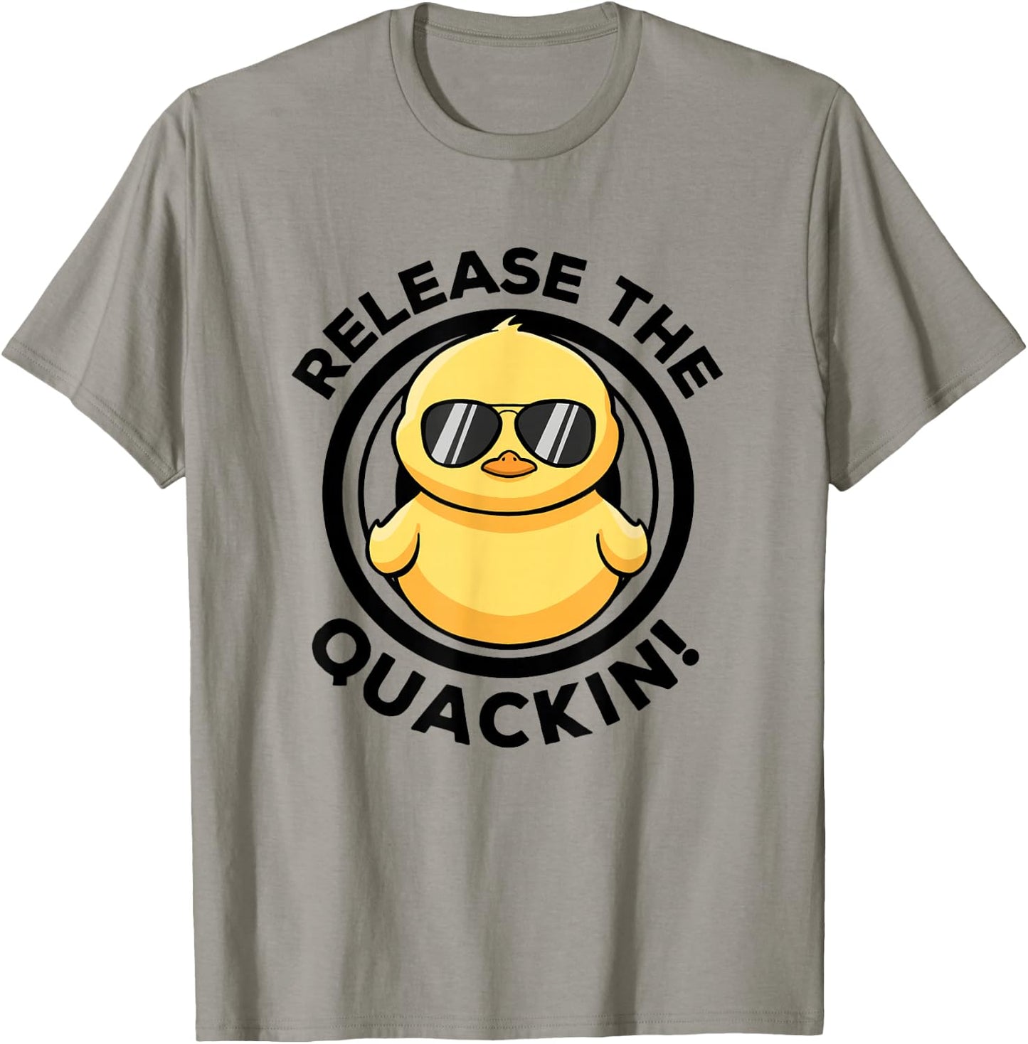 Release The Quackin I Love Duck Lovers Funny Yellow Duck T-Shirt - T-Shirt | Sand