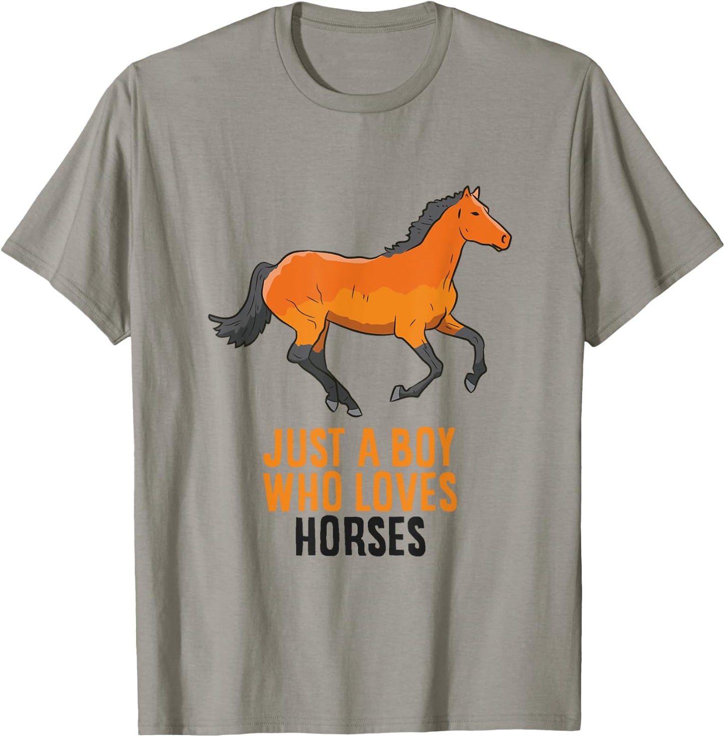 Horse Boy Just A Boy Who Loves Horses Horseback Riding T-Shirt - T-Shirt | Sand