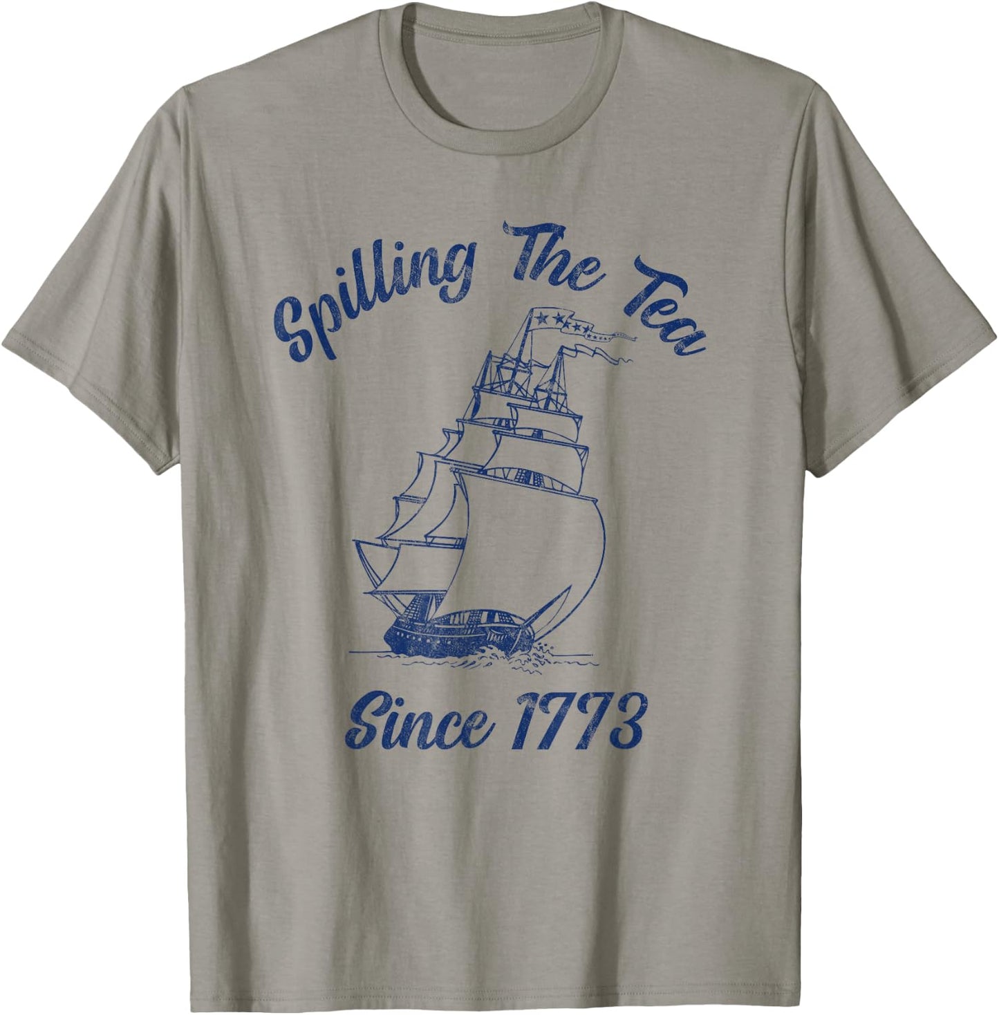Fun 4th Of July Spilling The Tea Since 1773 History Teacher T-Shirt - T-Shirt | Sand