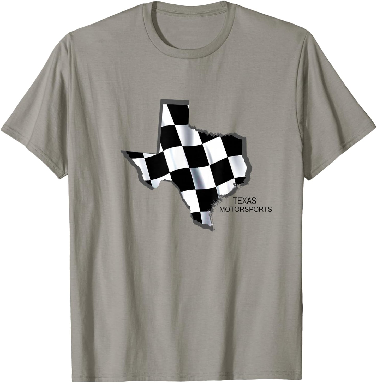 Texas Racing Speedway Checkered Race Flag T-Shirt - T-Shirt | Sand