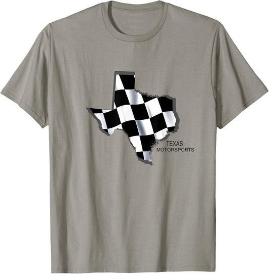 Texas Racing Speedway Checkered Race Flag T-Shirt - T-Shirt | Sand
