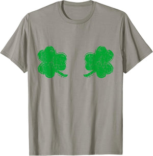 Shamrock Boobs Irish Boobies St Patricks Day Shirt T-Shirt - T-Shirt | Sand