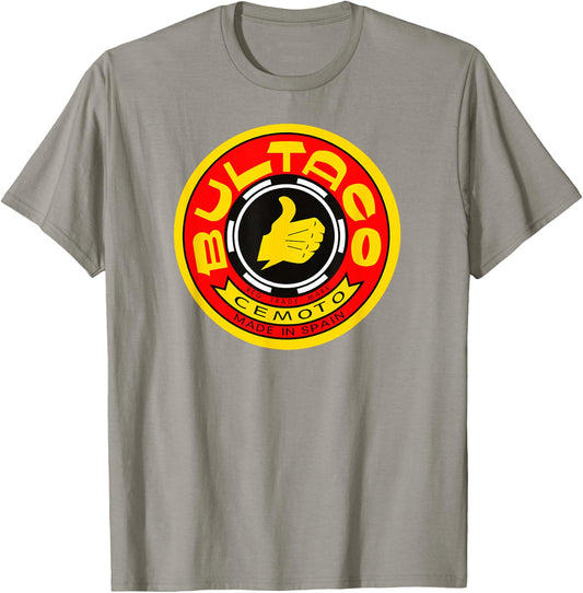 Vintage Bultaco Motorcycle Design T-Shirt - T-Shirt | Sand