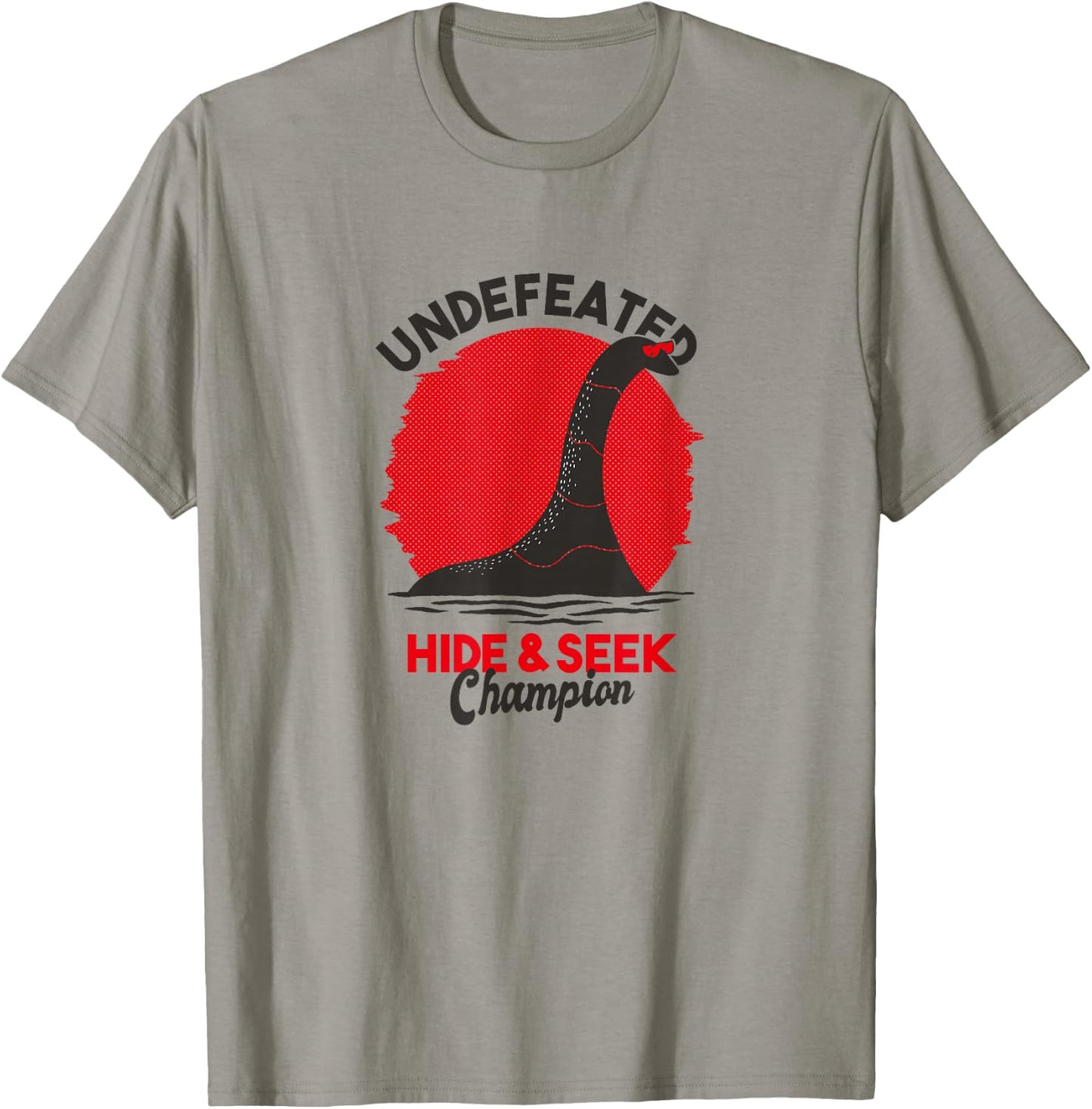 Undefeated Hide and Seek Champion Lochness Monster Nessie T-Shirt - T-Shirt | Sand