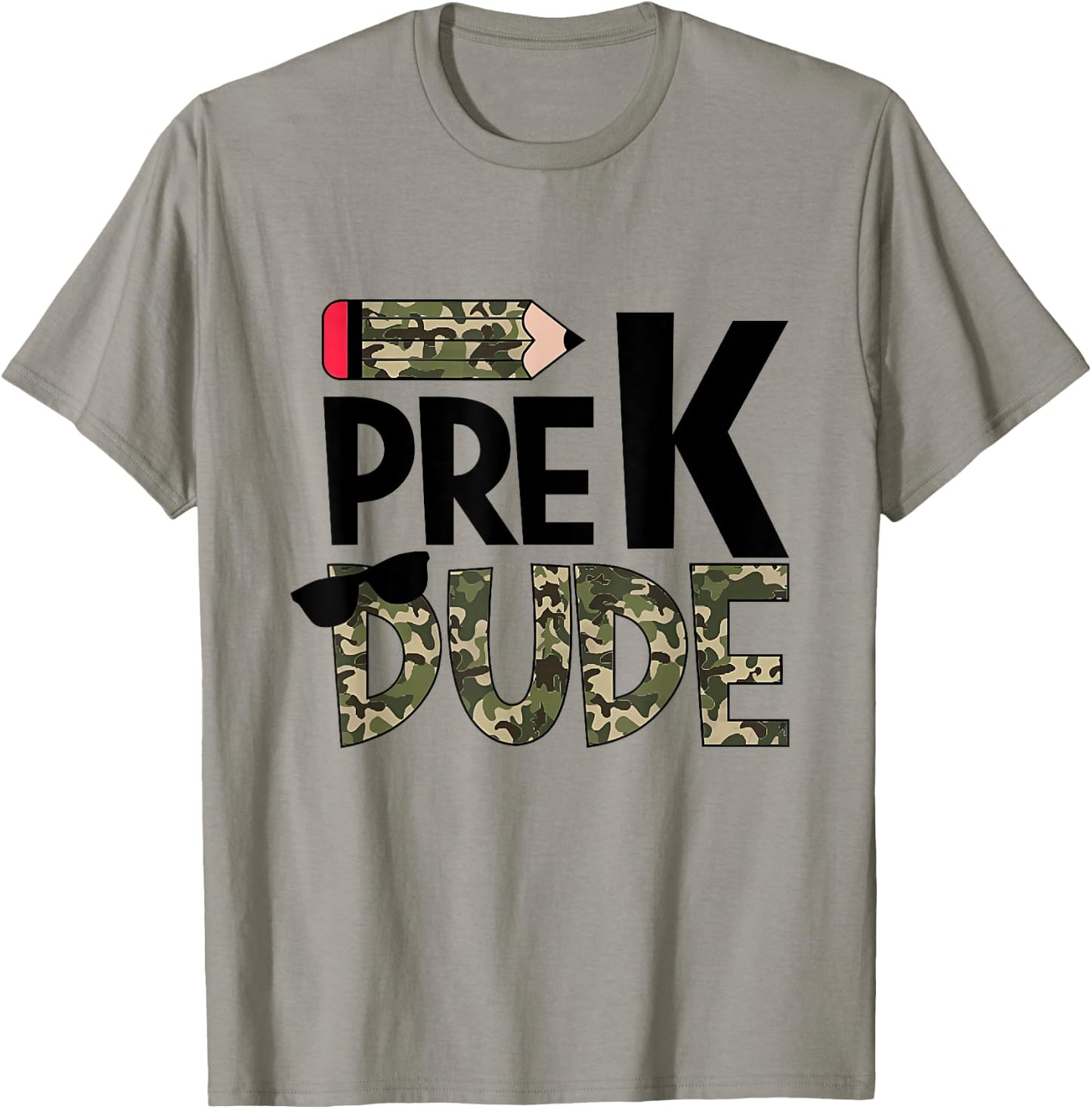 Back To School Pre-K Dude Camouflage Funny Teacher Kid T-Shirt - T-Shirt | Sand