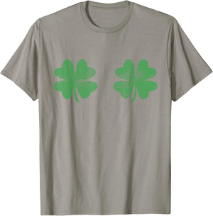 Funny Shamrock Boobs St Patricks Day T-Shirt - T-Shirt | Sand