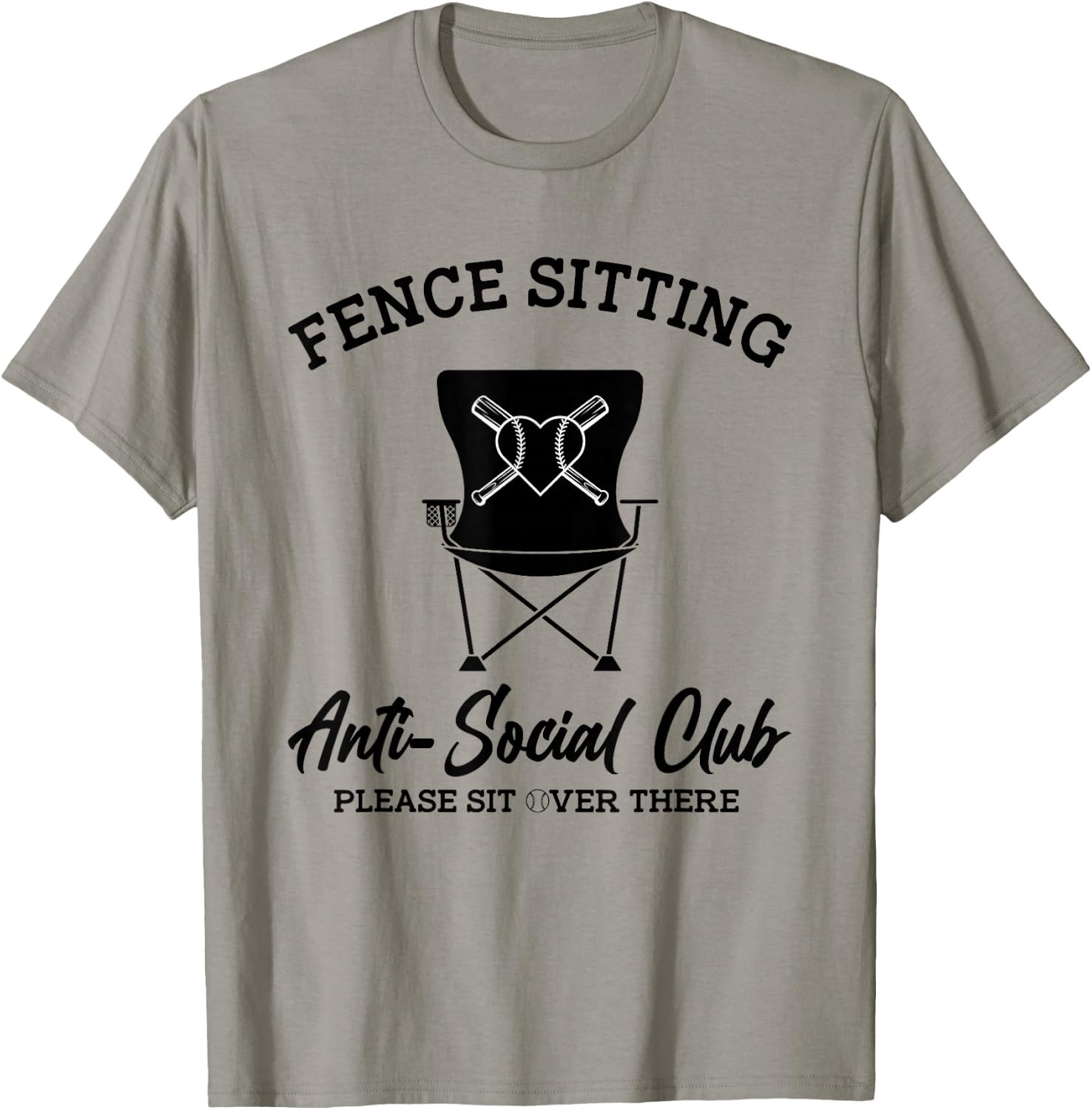 Fence Sitting Anti Social Club Please Sit Over There T-Shirt - T-Shirt | Sand