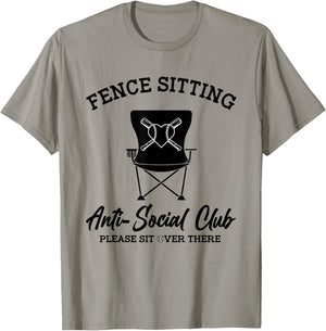 Fence Sitting Anti Social Club Please Sit Over There T-Shirt - T-Shirt | Sand