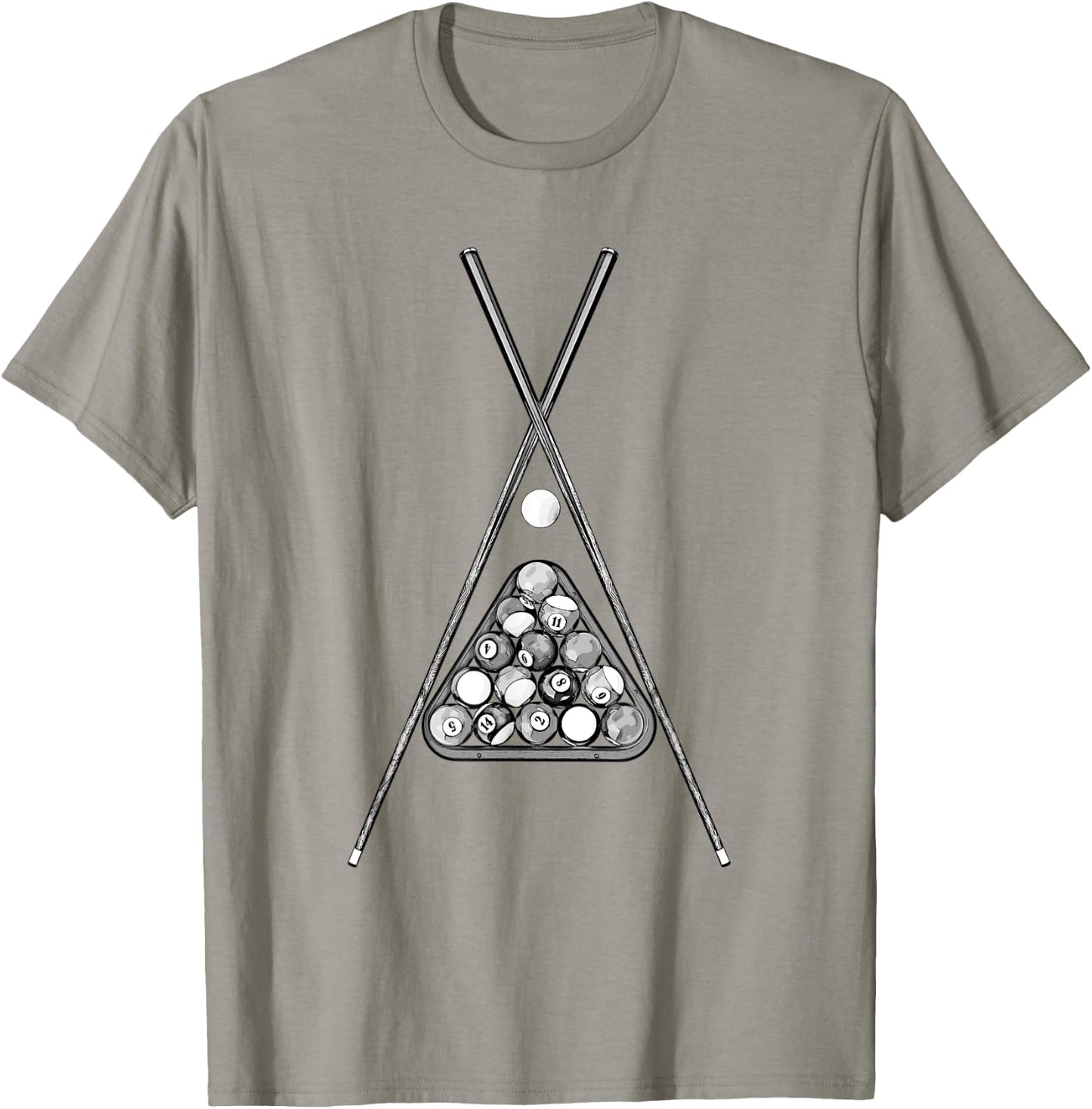 For Pool Player With Cue Ball Rack & Sticks Billiards T-Shirt - T-Shirt | Sand