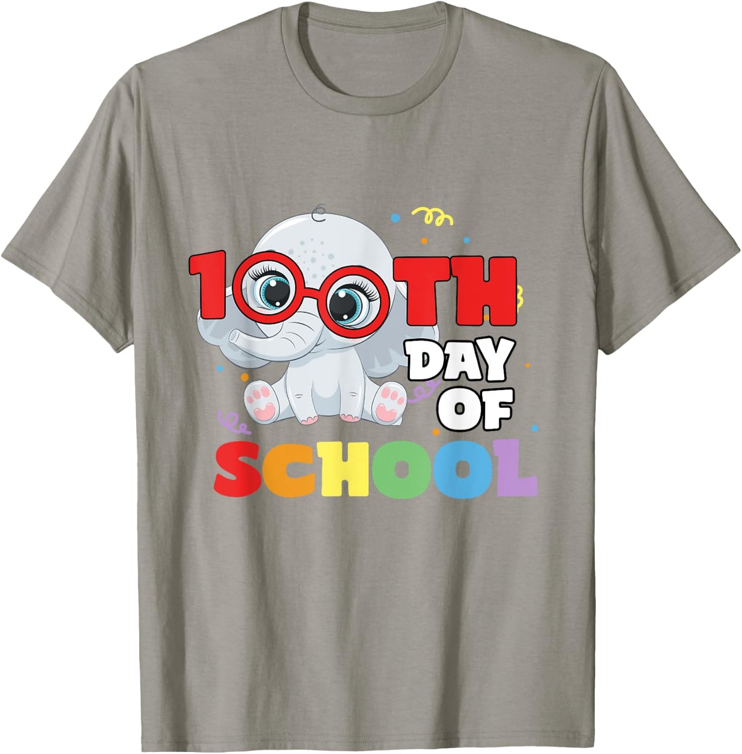 100th Day Of School Elephant Cute 100 Days Student Teacher Women Kids T-Shirt - T-Shirt | Sand