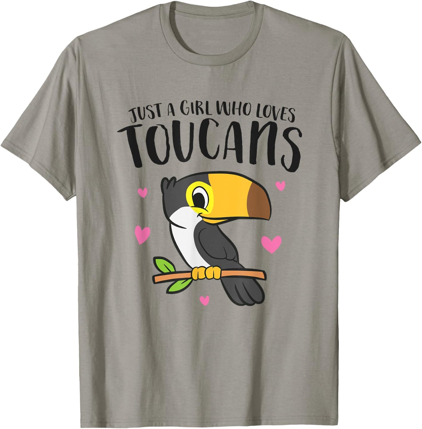 Just a Girl Who Loves Toucans Cute Birds Love Toucan T-Shirt - T-Shirt | Sand
