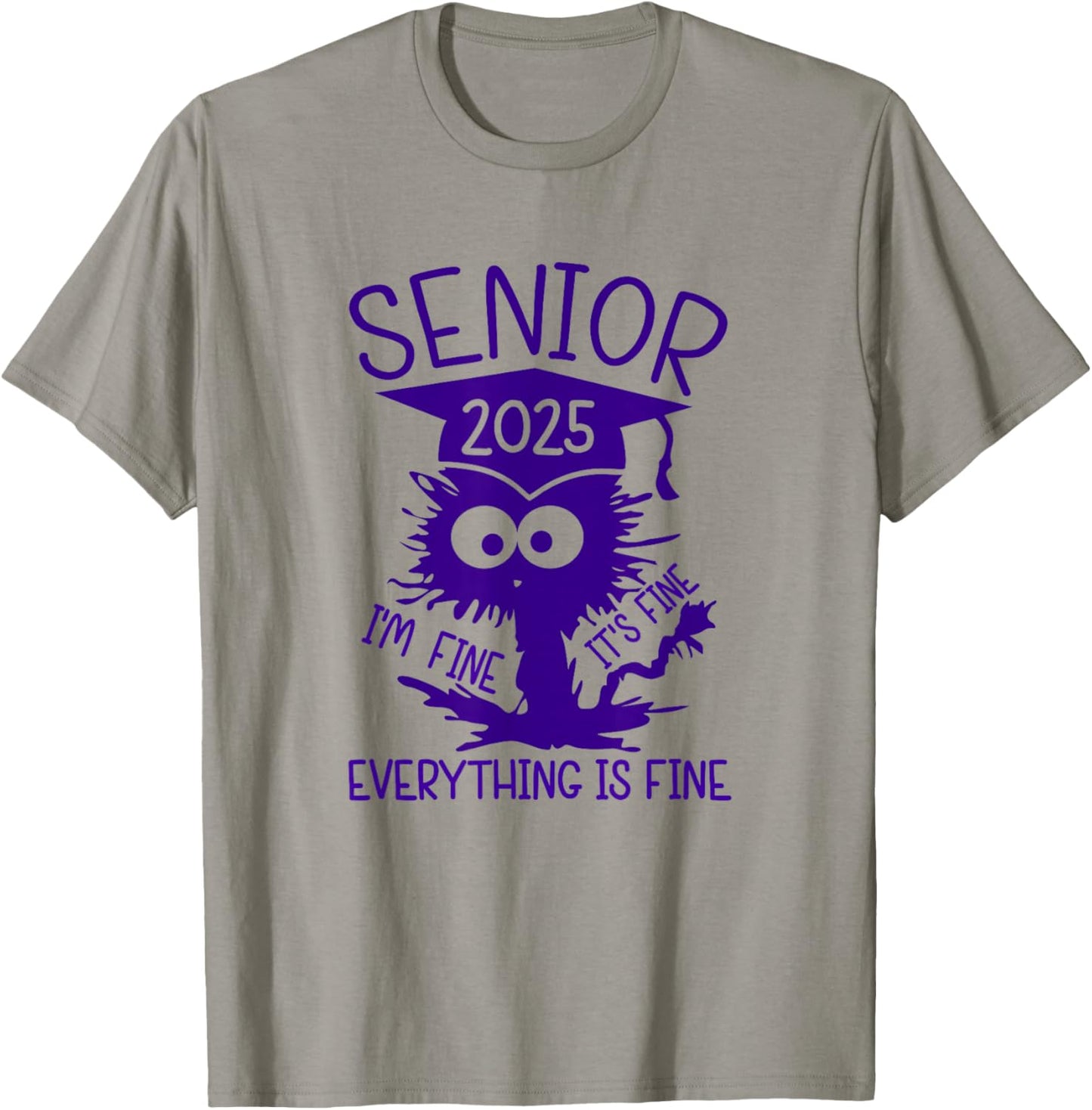 Senior 2025 High School College Graduation Year Class Of 25 T-Shirt - T-Shirt | Sand