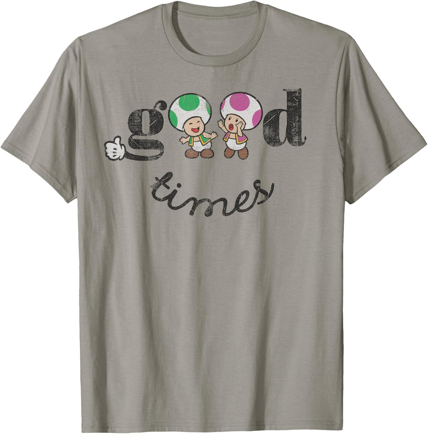 Super Mario Toad & Toadette Good Times T-Shirt - T-Shirt | Sand