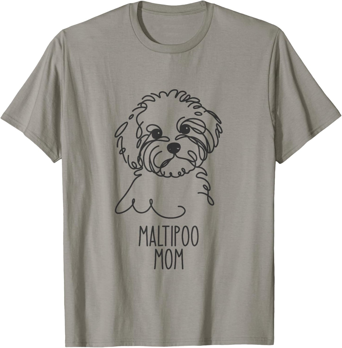 Line Art Best Dog Mom Women - Maltipoo T-Shirt - T-Shirt | Sand