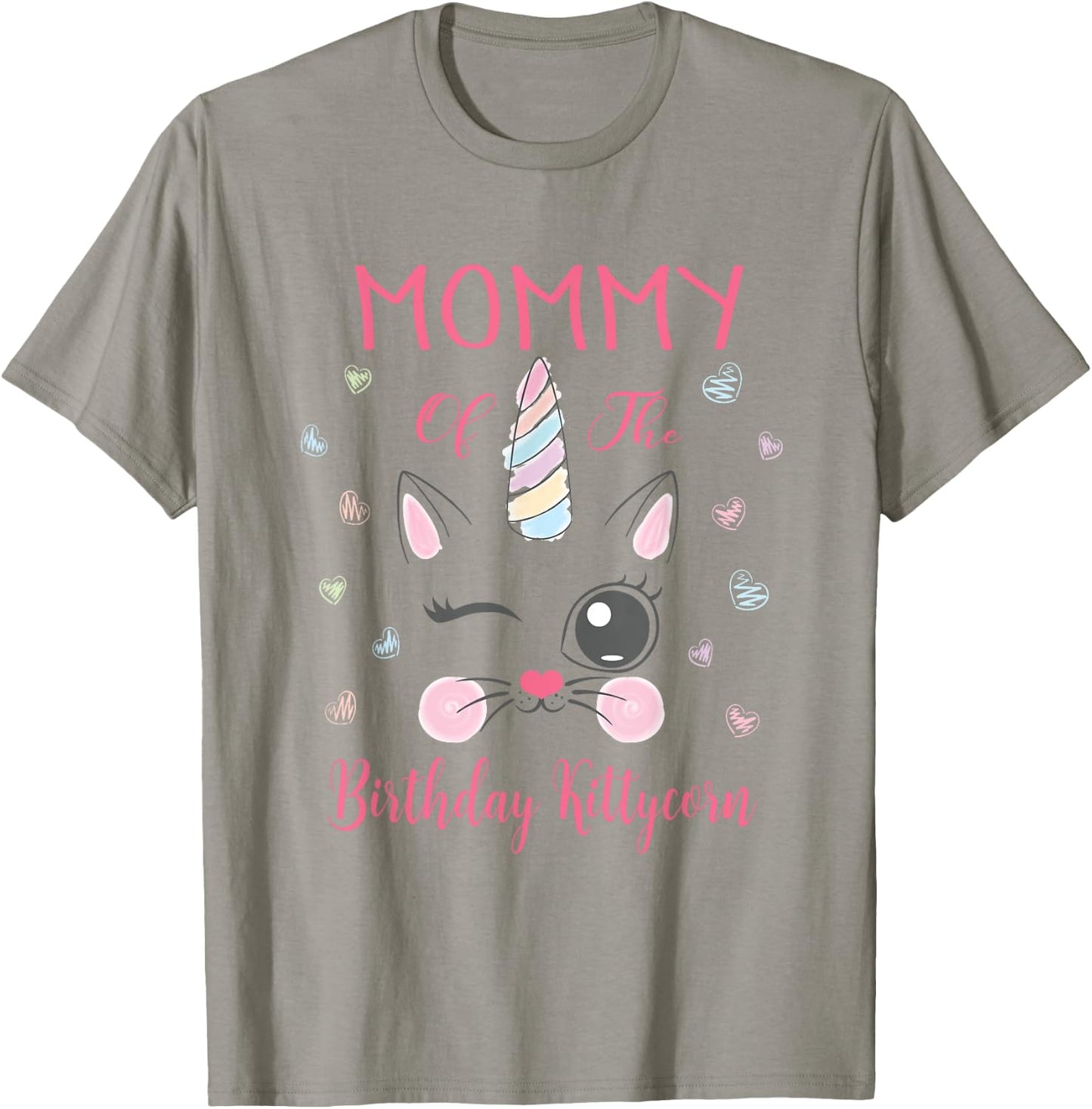 Mommy Of The Birthday Kittycorn Princess Girl Party T-Shirt - T-Shirt | Sand