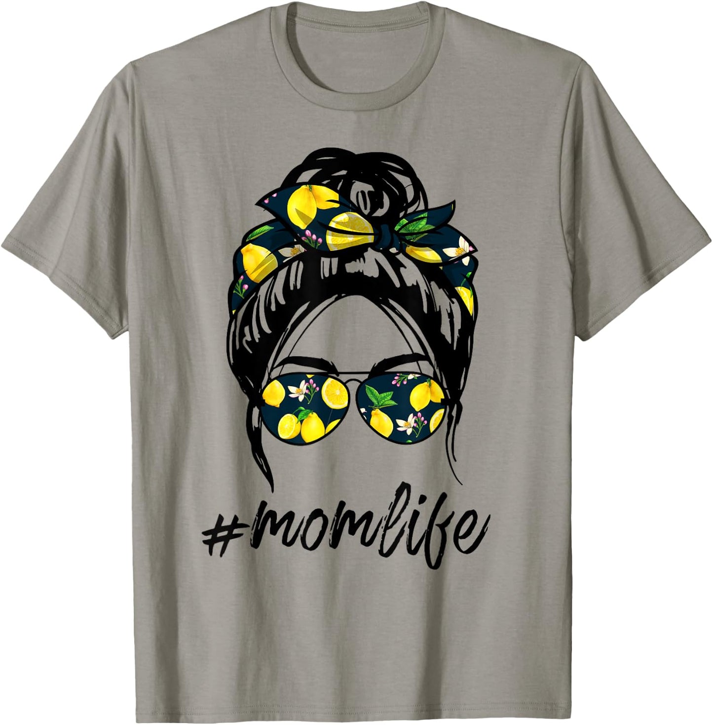 Mom Life shirts yellow lemon Sunglasses & Bandana T-Shirt - T-Shirt | Sand